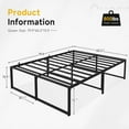 thumbnail image 6 of Homhougo Platform Bed Frame Full Size, Metal Bed Frame 13 inch with 3 in 1 Steel Support, Heavy Duty Metal Platform Bed Frame Black, 6 of 11
