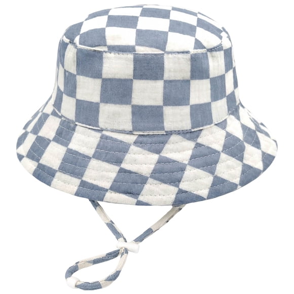 Wxirdiow Chapeau de Soleil pour Tout-Petit Garçon Chapeau de Soleil pour Bébé Chapeau d'Été pour Enfants Protection Solaire Chapeau Seau pour Tout-Petit Bord Grand Chapeaux de Plage Ajustables pour Garçons Filles Bleu Taille,12-36 Mois