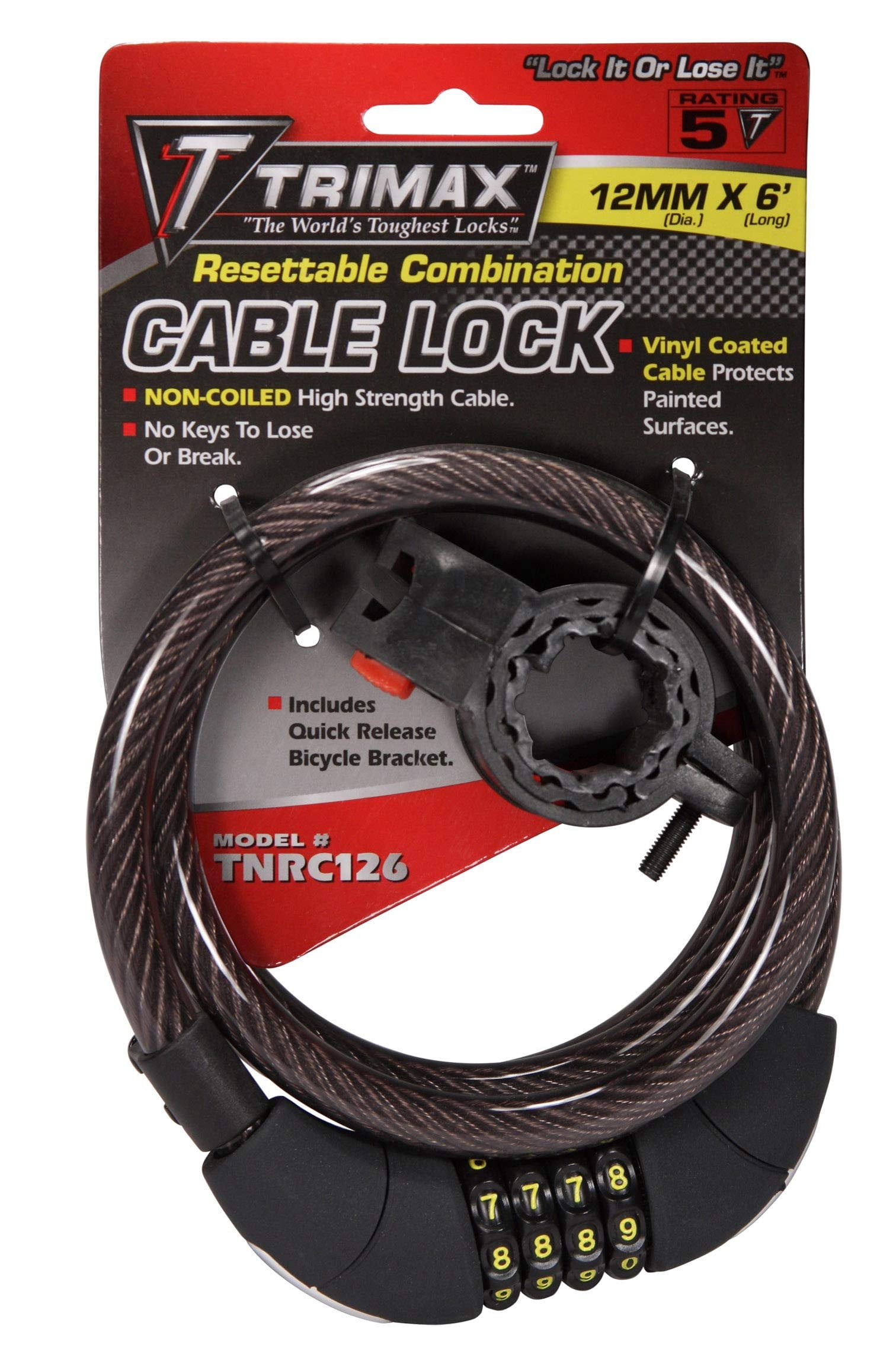 Trimax TNRC126 Trimaflex Coiled Lock - 72in. Cable with Combination Lock