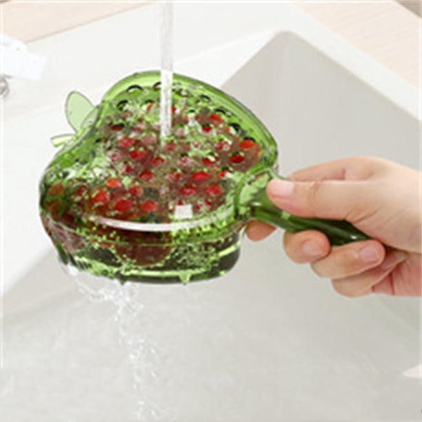 ¡Descuentos Flash!, Cesta de drenaje con asa extravagante para cocina, hogar, nueva sala de estar, cesta de ducha, exquisitos platos de frutas pequeños, lavado de frutas de doble capa Akmoler