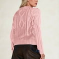 thumbnail image 4 of Women Fisherman Sweater Soft Cozy Jumper Fuzzy Ribbed Knit Sweaters Thicken Warm Knitted Tops Long Sleeve Outfits Fall Winter Tops Fashion Clothing, 4 of 5