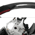 thumbnail image 5 of Ikon Motorsports Compatible with 10-14 Ford Mustang Carbon CF &  Alcantara Steering Wheel With Red Stitching, 5 of 5