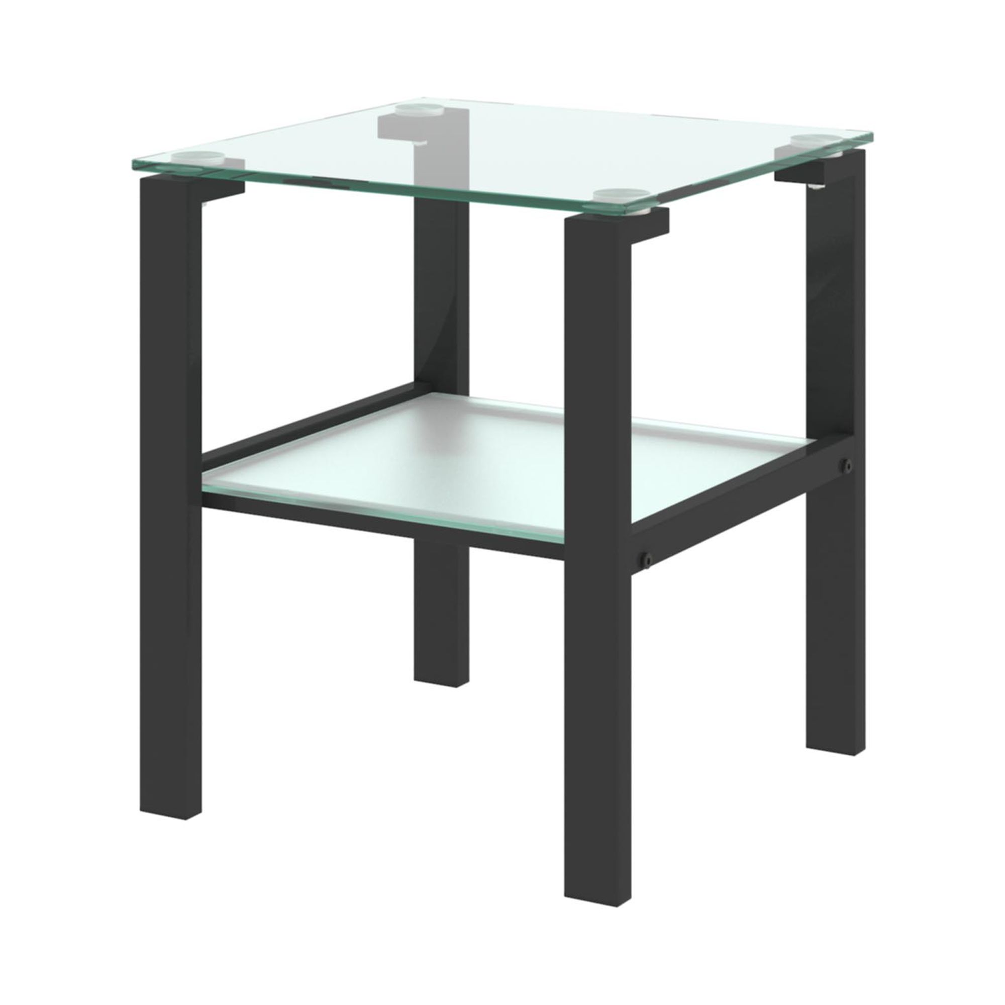 Set of 2, Glass two layer tea table, small round table, bedroom corner table, living room side table, Transparent