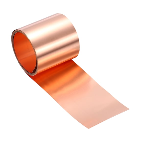 Copper Flashing, 32 Gauge 0.2mm Thickness 99.95% Pure Copper Sheet Roll, 2" Width x 6.5ft Metal Foil Plate for Roofing Repair, DIY Project, and Electricity