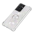 thumbnail image 4 of Funda para Samsung Galaxy S21 Ultra 5G con Brillo Líquido Flotante, Purpurina, Parachoques y Anillo Giratorio Soporte, 4 of 5