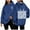 Blue, variant on WILLBEST Hoodies women Women's Casual Crew Neck Pocket English Letter Printed Hoodies Hoodies virgil abloh