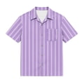thumbnail image 6 of ZOYOEN Boys Dress Shirts with Pocket- Casual Summer Short Sleeve Striped Kids Button Down Shirts Purple Size 4, 6 of 8