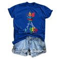 thumbnail image 4 of TSADFHJI Hauts d'Été pour Femmes en Solde Mode Décontractée Manches Courtes Col Rond T-Shirt Imprimé Ample TTG Bleu, 4 of 4