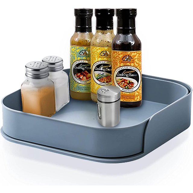 Estante giratorio para especias Lazy Susan, almacenamiento para gabinete, nevera, encimera de cocina y oficina