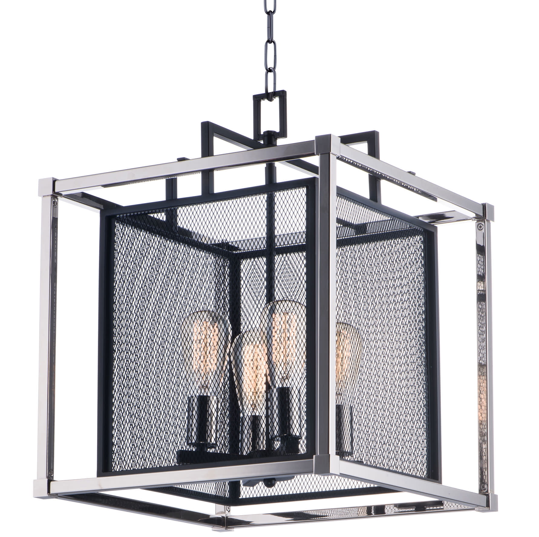 Maxim 12157 Refine 4 Light 16" Wide Mesh Cage Pendant Black