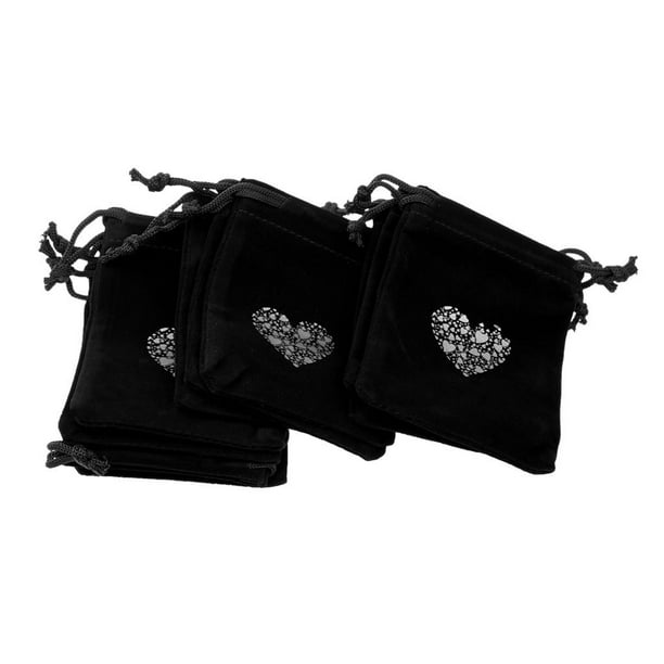 10pcs Bolsa de joyería con cordón Bolsa de Caja Favor de - Bolsa pequeña de envoltura de Negro Macarena Bolsas con cordón