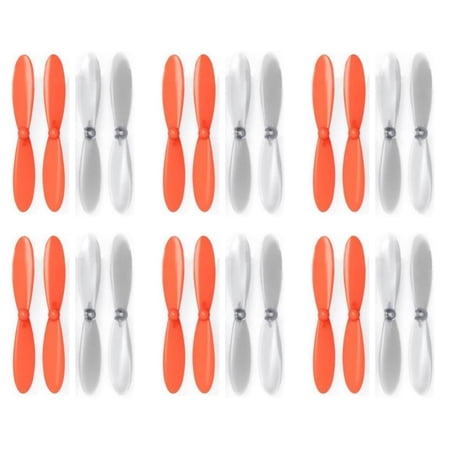 HobbyFlip Orange Clear Propeller Blades Props Propellers Transparent Compatible with Blue Mini Drone 6 Pack