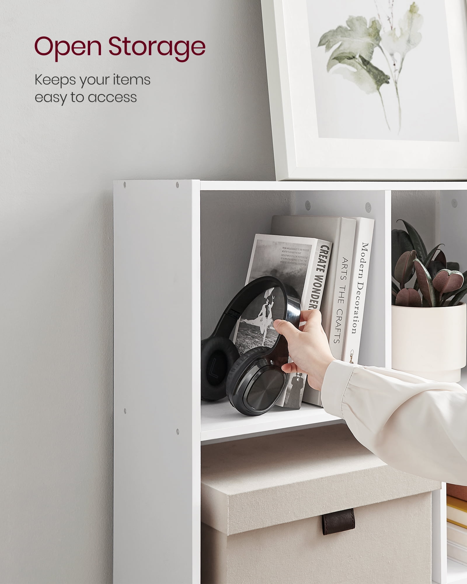 11-Cube Storage Organizer Bookcase Book Shelf Storage Cabinet for Study Bedroom Living Room White