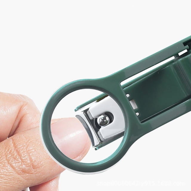 Cortaúñas de vidrio para personas mayores | Cortador de clavos de aumento de acero inoxidable con protector contra salpicaduras | Mango ergonómico de fácil agarre | Cuchillas redondeadas seguras |
