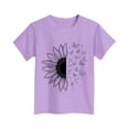 thumbnail image 4 of SGFCWSX Girls Short Sleeve T-Shirt, Kids Print Regular Fit Crewneck Casual Tops Purple Size 10-11 Years, 4 of 4
