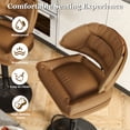 thumbnail image 5 of Hawsaiy Modern Bar Stools Set of 4, Ergonomic Double-Layer Upholstered Bar Stools with Back, Adjustable Swivel Barstools for Kitchen Island, Brown, 5 of 11