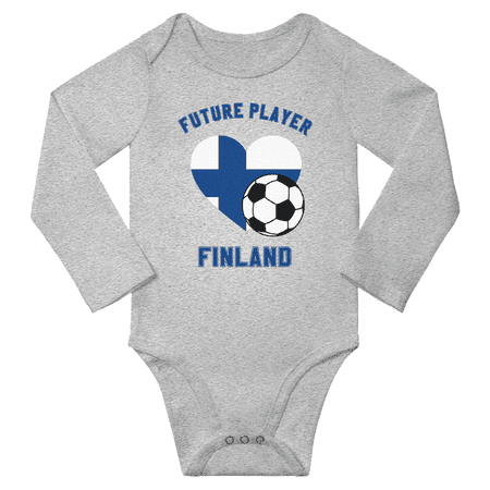 

Future Finland Soccer Player Baby Long Slevve Romper (Gray 6-12 Months)