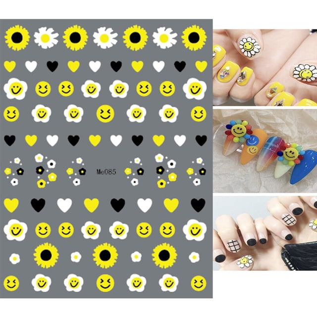 Nail Art Flower Daisy Pegatinas en relieve Deslizadores de uñas Diseño floral simple Elegante autoadhesivo Nail Art Calcomanías Decoración Tan Jianjun unisex