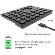 Samovi Wireless Number Pad, Portable Numeric Keyboard, 36-Keys, USB-C Rechargeable, Bluetooth Numeric Keypad Numpad for Data Entry, Compatible with Laptop, Mac, iMac, Tablet, PC Desktop