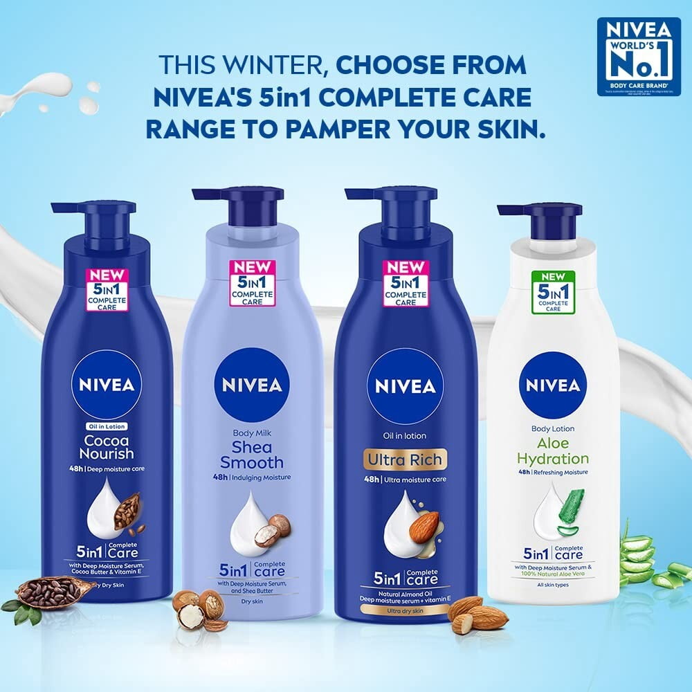Nivea Nourishing Lotion Body Milk Richly Caring For Very Dry Skin, 400ml 2 Pack