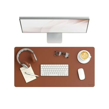 Smead Desk Pad, Vegan Leather, Non-Slip Backing, 31.5” x 15.7”, Saddle (64832)