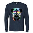 thumbnail image 2 of Wild Bobby, Colorful Pug DJ, Pop Culture, Men Long Sleeve Shirt, Vintage Heather Navy, Large, 2 of 4