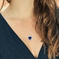thumbnail image 4 of Gem Stone King 925 Sterling Silver Blue Simulated Sapphire and White Moissanite Pendant Necklace for Women | 8.64 Cttw | Heart Shape 12MM | With 18 inch Chain, 4 of 4