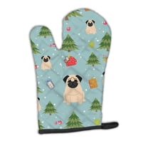 Carolines Treasures BB4668OVMT Christmas Pug Fawn Oven Mitt Large multicolor