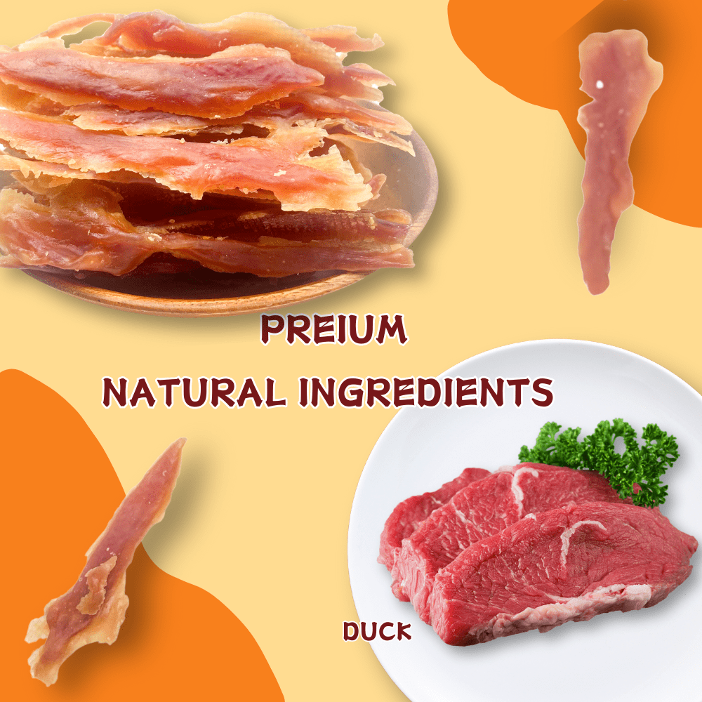 Tender Touch Grain-Free Duck Jerky, Novel Natural High-Protein Dog Treats, 1.76 Pound