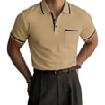 thumbnail image 3 of Vetsdori Short Sleeve Shirts for Men Polo Summer Pullover Work Casual Collar Trendy Plain Mens Tops Pocket, 3 of 5