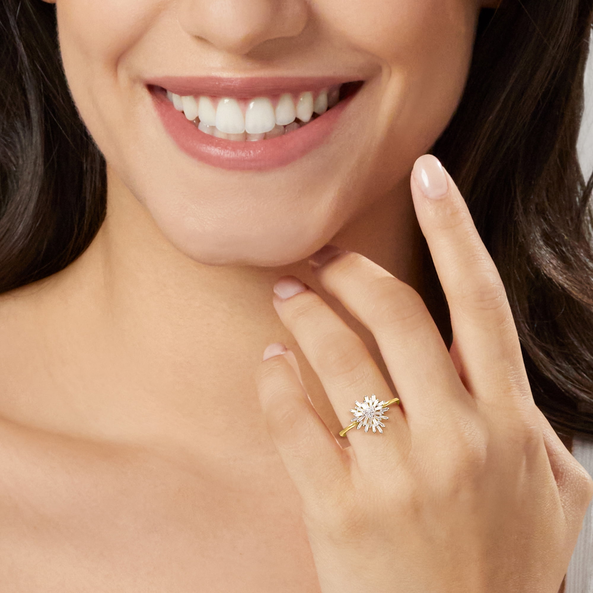Canaria 0.25 ct. t.w. Diamond Heart Burst Ring in 10kt Yellow Gold, Women's, Adult Canaria 0.25 ct. t.w. Diamond Heart Burst Ring in 10kt Yellow Gold, Women's, Adult