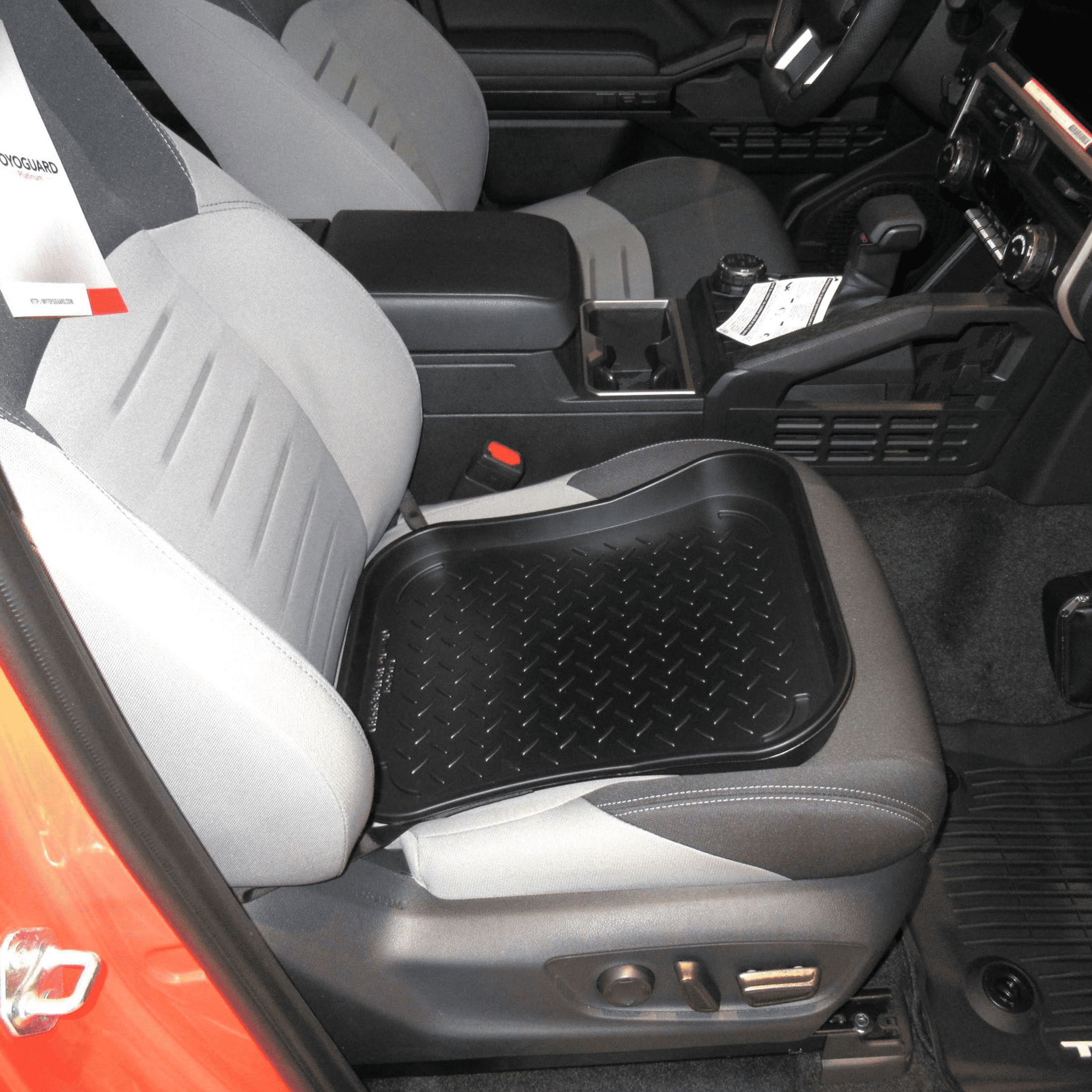 CarSeat Tray+, Clear 17" x 15" x 2.25" Front Seat Organizer For Storing Random Items.