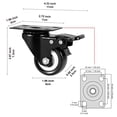 thumbnail image 3 of FRKSMD-2" Caster Wheels Set of 4, Heavy Duty Casters with Brake, No Noise Locking Polyurethane (PU) Wheels, Swivel Plate Castors Pack 4, 3 of 4