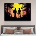 thumbnail image 4 of Póster de lienzo con una pareja caminando de la mano por el bosque al atardecer, decoración para dormitorio, paisaje deportivo, decoración para oficina, regalo, estilo marco, 20 x 30 cm, 4 of 8