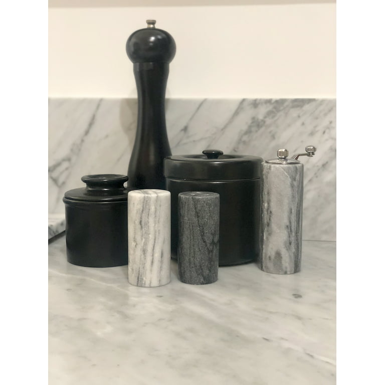 Black & White Marble Salt And Pepper Shakers