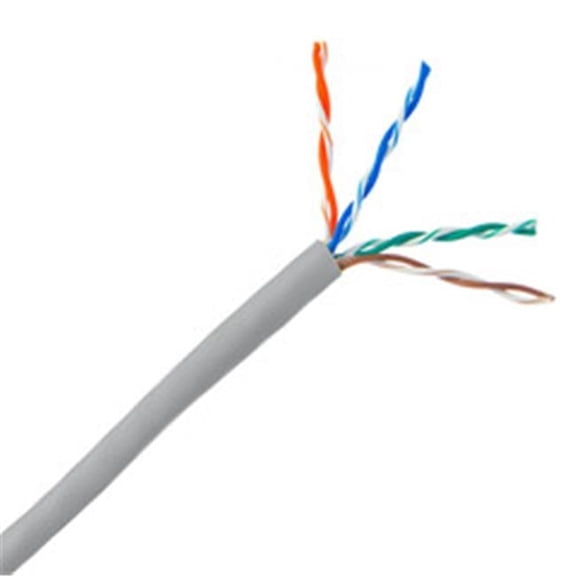 Plenum Cat5e Gray Ethernet Patch Cable, CMP, 24 AWG, Bootless, 25 foot