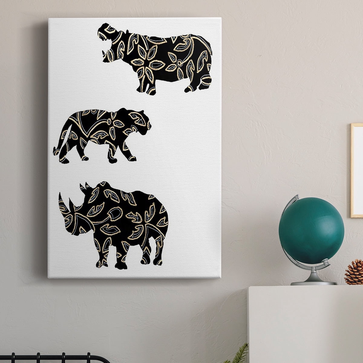 Ornamental Safari Animals II Premium Gallery Wrapped Canvas - Ready to Hang