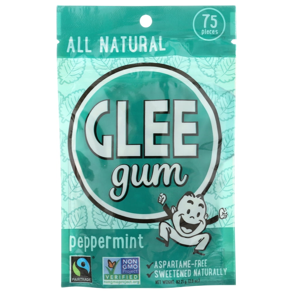 Glee Gum AllNatural Peppermint Gum, 75 Pieces