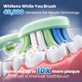 thumbnail image 4 of JTF Sonic Electric Toothbrush for Adults and Kids with Travel Case and 6 Brush Heads, 5 Modes 40000 VPM Rechargeable Power Toothbrush with Wireless Charger, IPX7 Waterproof 60-Day Battery Life, Green, 4 of 11