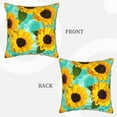 thumbnail image 3 of Kll Yellow Sunflowers With Green Leaves Decorative Throw Pillow Covers Velvet Soft For Couch Sofa Bedroom Living Room Outdoor -20"X20", 3 of 8