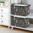 thumbnail image 2 of Yayeee Foldable Storage Basket for Shelves Set of 2 Waterproof Cloth Bins with Handles, Purple Floral Pattern, 2 of 7