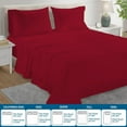 thumbnail image 3 of Pure Egyptian Queen Size Cotton Bed Sheets Set (Queen, 500-TC Sheets), 4-Pieces Egyptian Cotton Sheets Queen Size Bed- Sateen Sheets - (10-12") Deep Pocket Sheets, Deep Crimson Red, 3 of 7