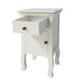 thumbnail image 4 of 24 Inch Paulownia Wood 1 Door Side End Accent Table, Cottage Style, 1 Drawer, 1 Cabinet, White- Saltoro Sherpi, 4 of 5