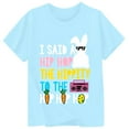 thumbnail image 2 of Toddler Kids Easter Shirt Boys Girls Chick Short Sleeve Tee Tops Cute Cartoon Bunny Print Easter Outfit Clothes 0-13Y Light Blue1, 8-9 Years, 2 of 3