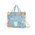 thumbnail image 7 of FORMRS Womens Corduroy Tote Bag Crossbody Shoulder Handbag with Pocket, Milk and Cookies, 7 of 7