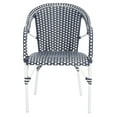 thumbnail image 2 of SAFAVIEH California Outdoor Patio Armchair, Navy/White/White, Set of 2, 2 of 12