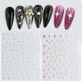 thumbnail image 4 of 12 Sheets Multicolor Nails Decals Stylish Nails Art for Festive Event and Travel Practical and Fit Different Nails Type, 4 of 8