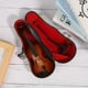 thumbnail image 3 of Modelo de violín en miniatura de madera, miniinstrumento musical, adornos con caja de regalo, 3 of 12