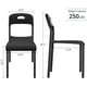 thumbnail image 3 of Yeshouse Sillas de comedor apilmoderno juego de 4, silla con patas de Metal y asiento de plástico ergon, resistente al agua, 3 of 8