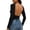 Black, variant on Women Yoga Versatile Solid Long Sleeve Reversible Open Back Pullover Shirts